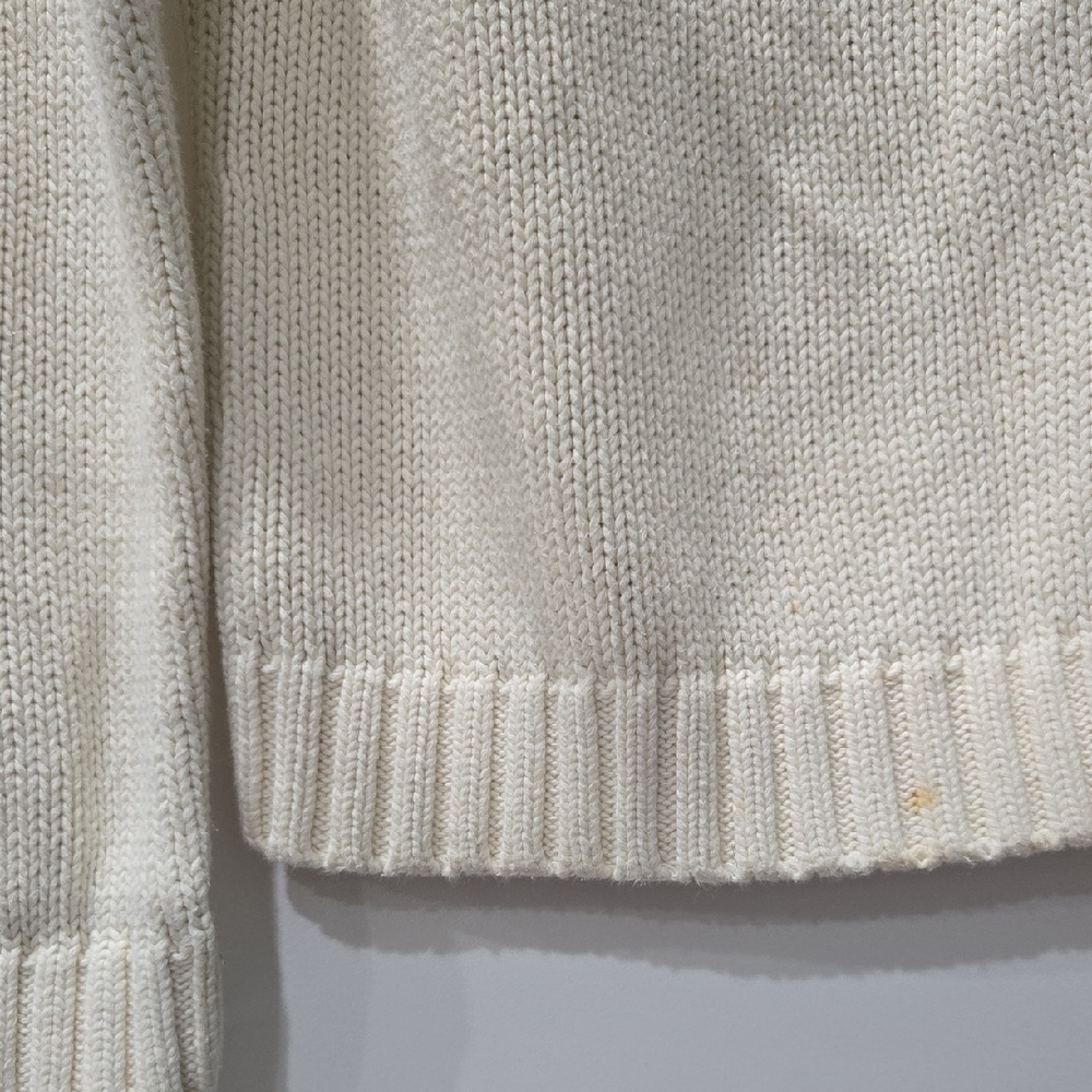 Vintage Chaps Nordic Ivory Mockneck 100%  Cotton Sweater, M - Picture 3 of 3